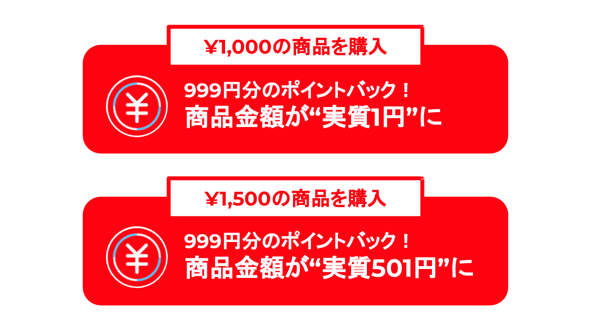 お買い物応援キャンペーン 1 000円の商品を 実質1円 で購入できます メルカリびより 公式サイト