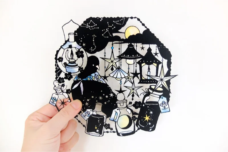 ポツンと一軒家の切り絵です！ ポツンと一軒家の切り絵です！