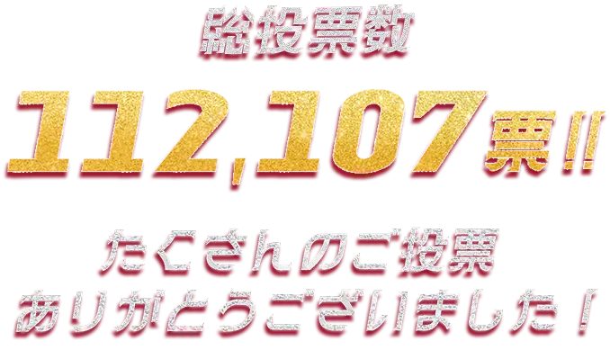総投票数 112,107票!! たくさんのご投票ありがとうございました!